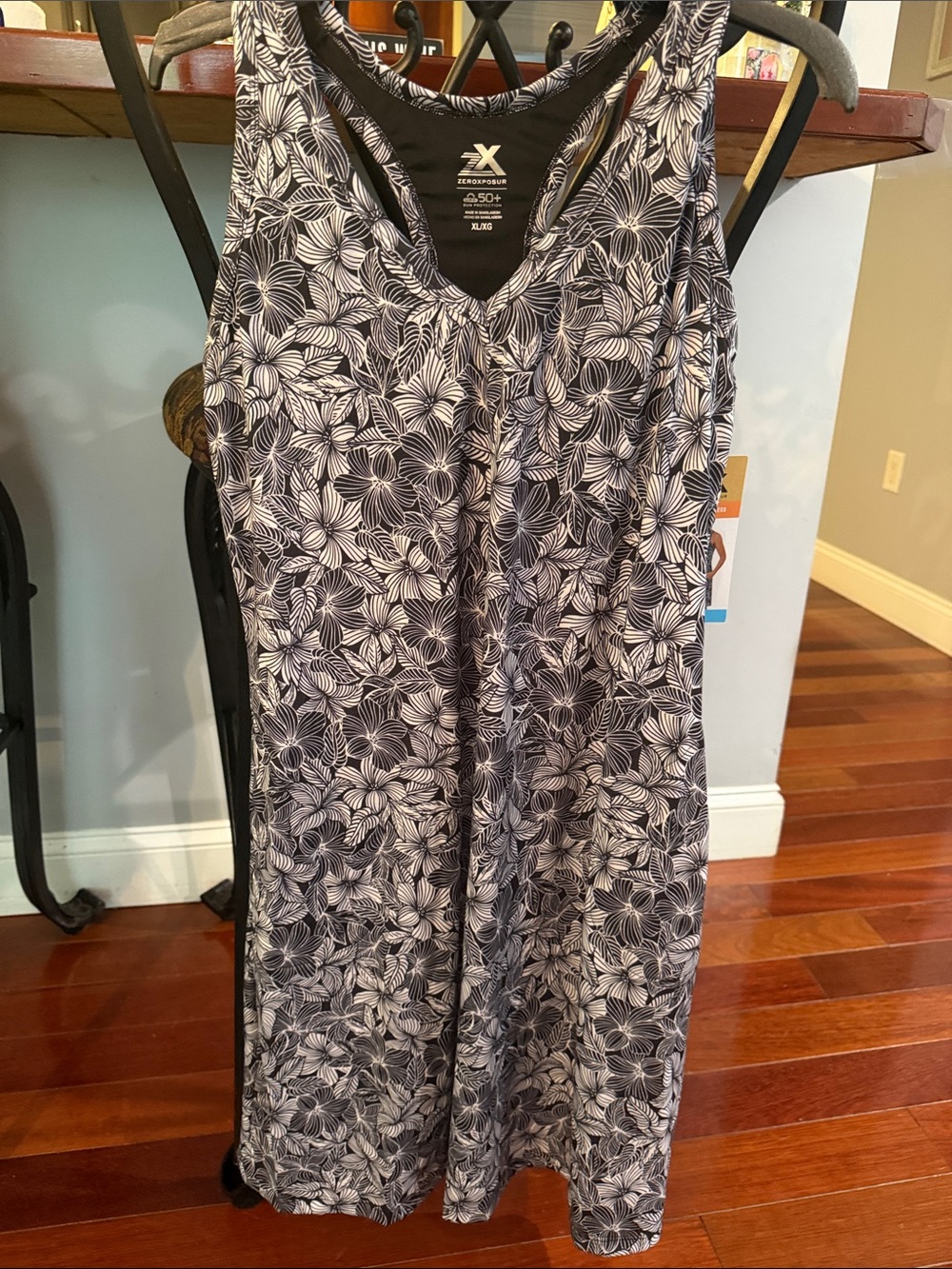 ZeroXposur Black & White Floral Racerback Midi Dress